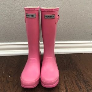 Girls Pink Hunter boots size US 2