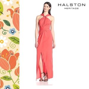 Halston Heritage coral evening gown BNWT