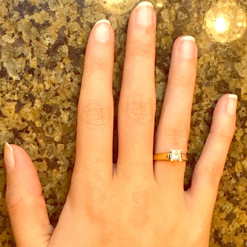 3/4 TW  VVS2 Colorless  Princess Cut Diamond Ring