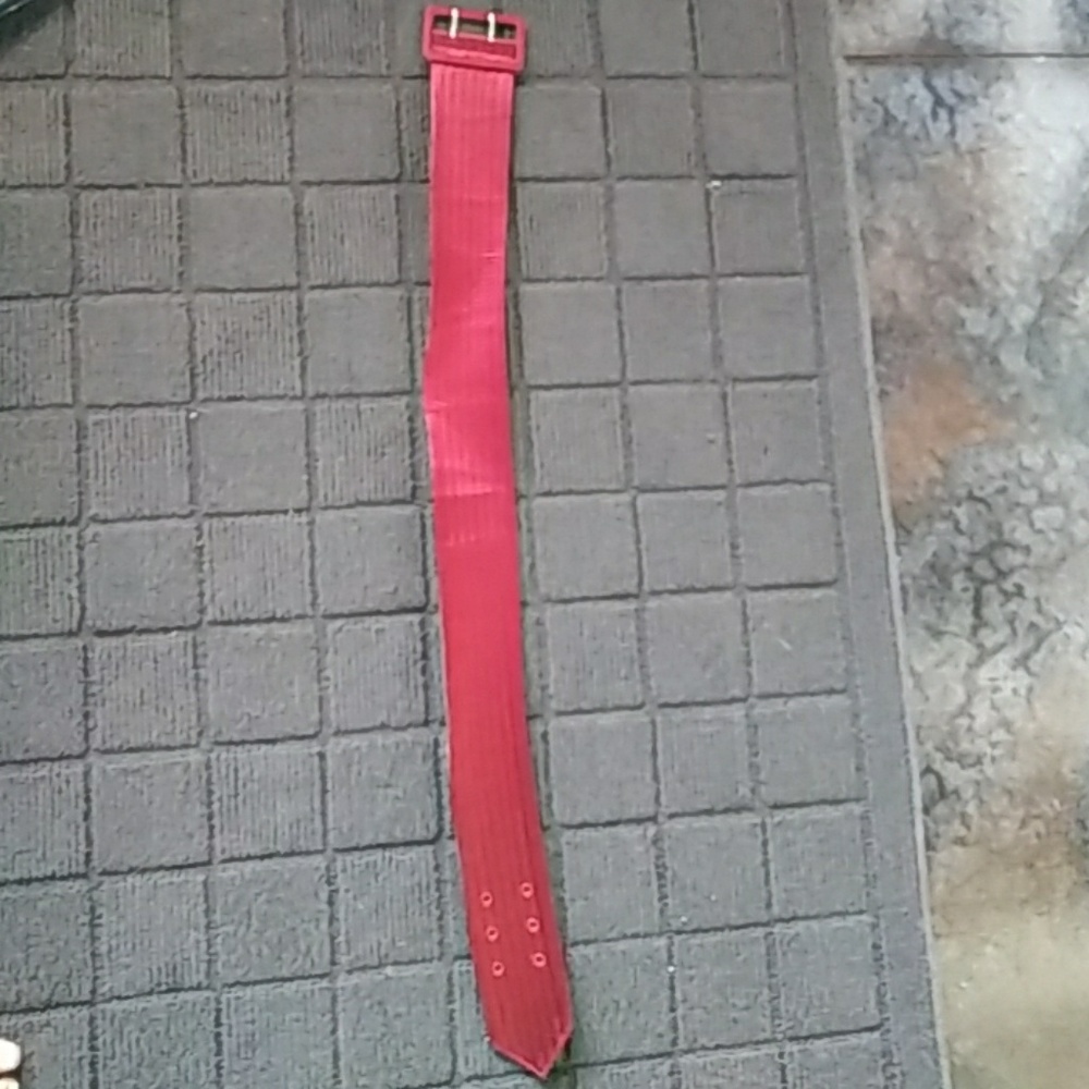 Free with any purchase, satin burgundy belt...just
