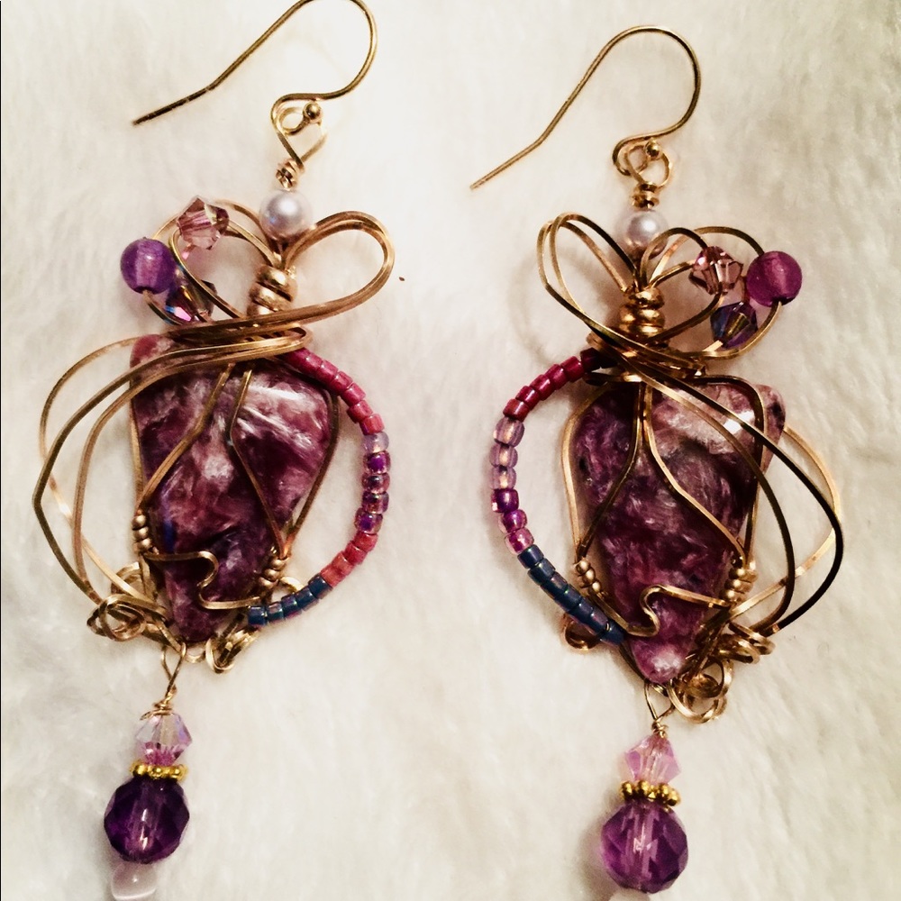 AMETHYST & GOLD EARINGS