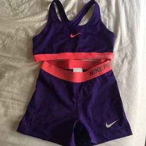Nike pro dri-fit set purple/pink