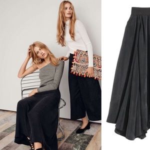 H&M Black Cupro Maxi Skirt