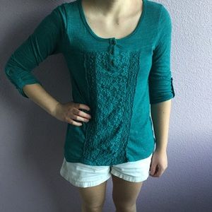 Maurices Teal 3/4 Length Tee