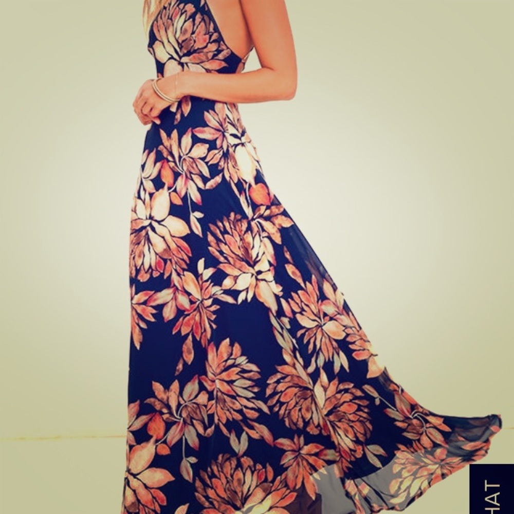 NWT Lulu's floral maxi dress