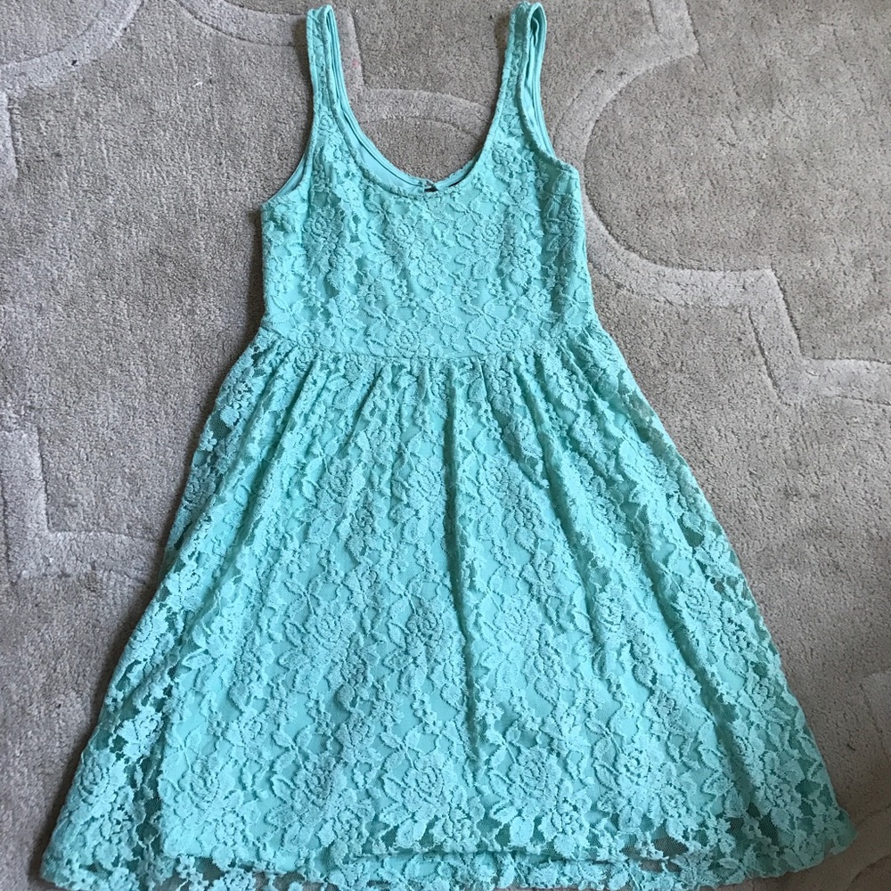 Lace teal dress