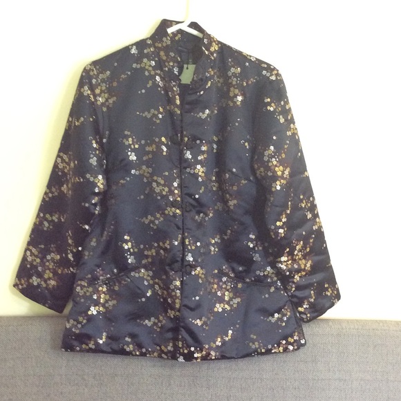 Pretty silky Asian jacket .. CUTE PROM JACKET? - Picture 7 of 7