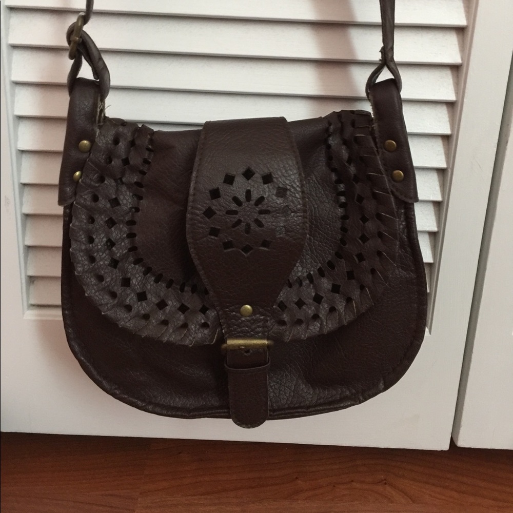 Dark brown satchel purse