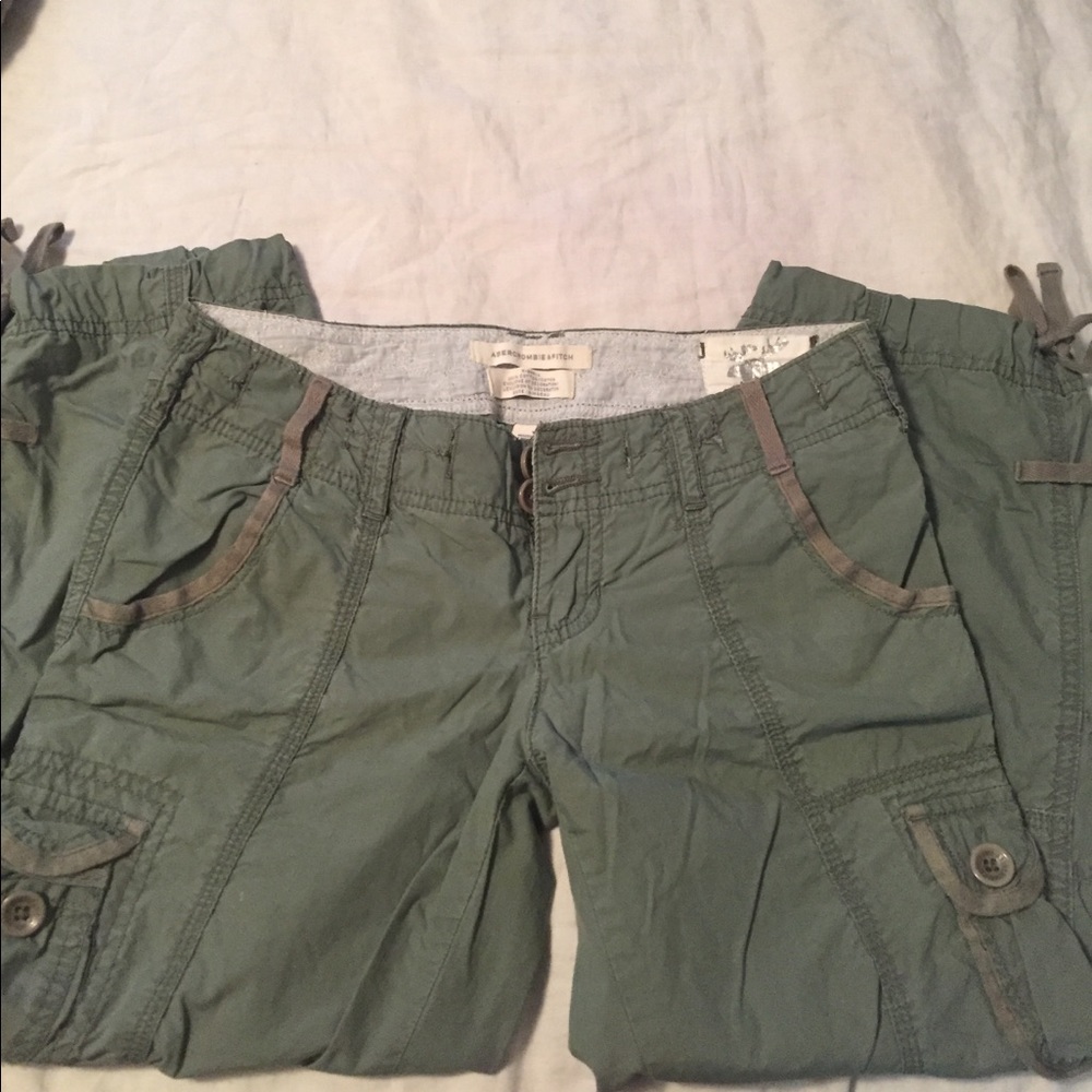 Olive green cargo capris