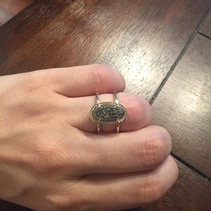 Kendra Scott Elyse Ring-Gold/Platinum Drusy Stone