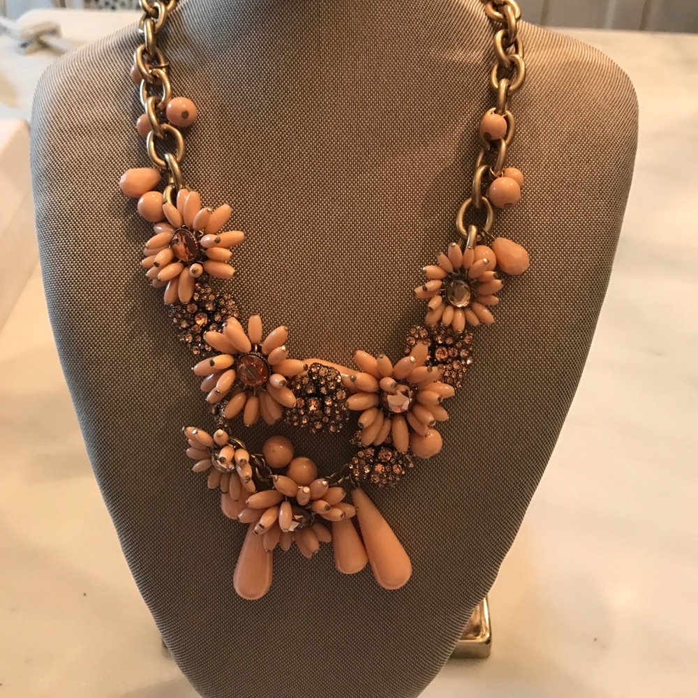 Ann Taylor Pink Floral Statement Necklace