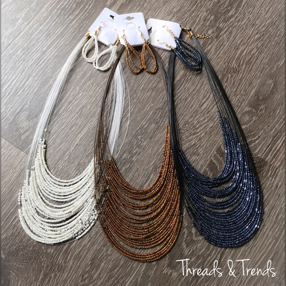 Beaded Necklace & Earring Set