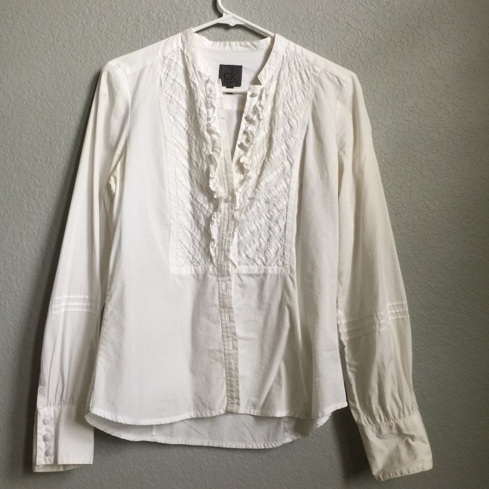 Calvin Klein White Button Up Blouse