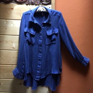 Free People button down, cinched back shirt