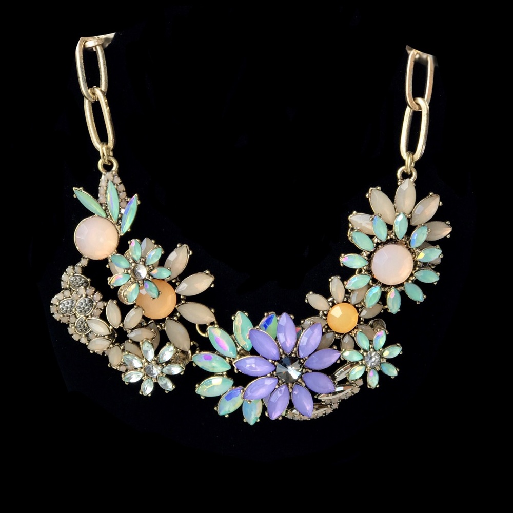 Statement Flower Necklace & Earrings