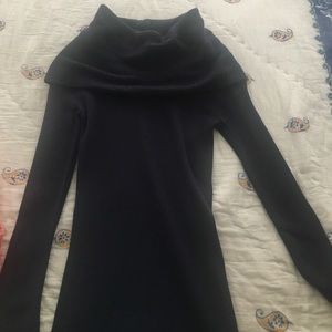 Blue long sleeve winter dress.