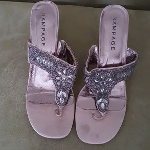 Jeweled Sandal Pumps
