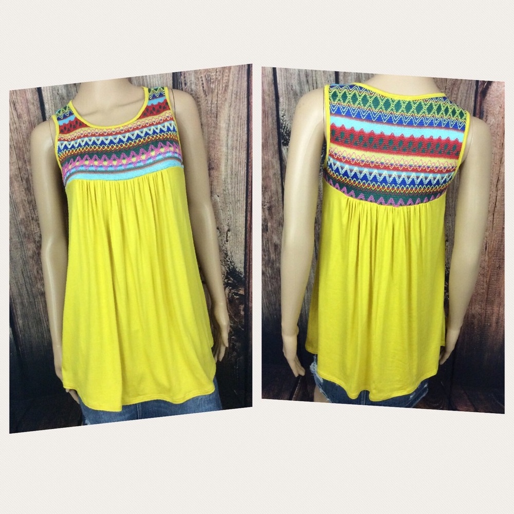 Embroidered Sleeveless Top