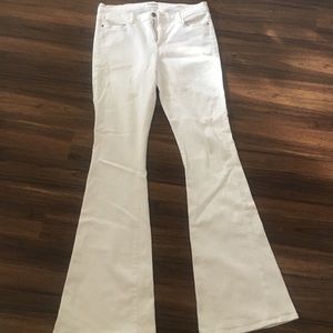 Le high Frame designer white flare jeans