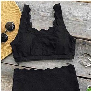 Cupshe seaside high waisted bikini BLK LARGE