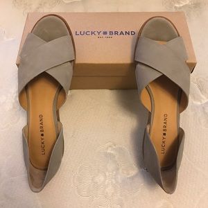 Lucky Brand sz 8.5 gray leather d'orsay sandal