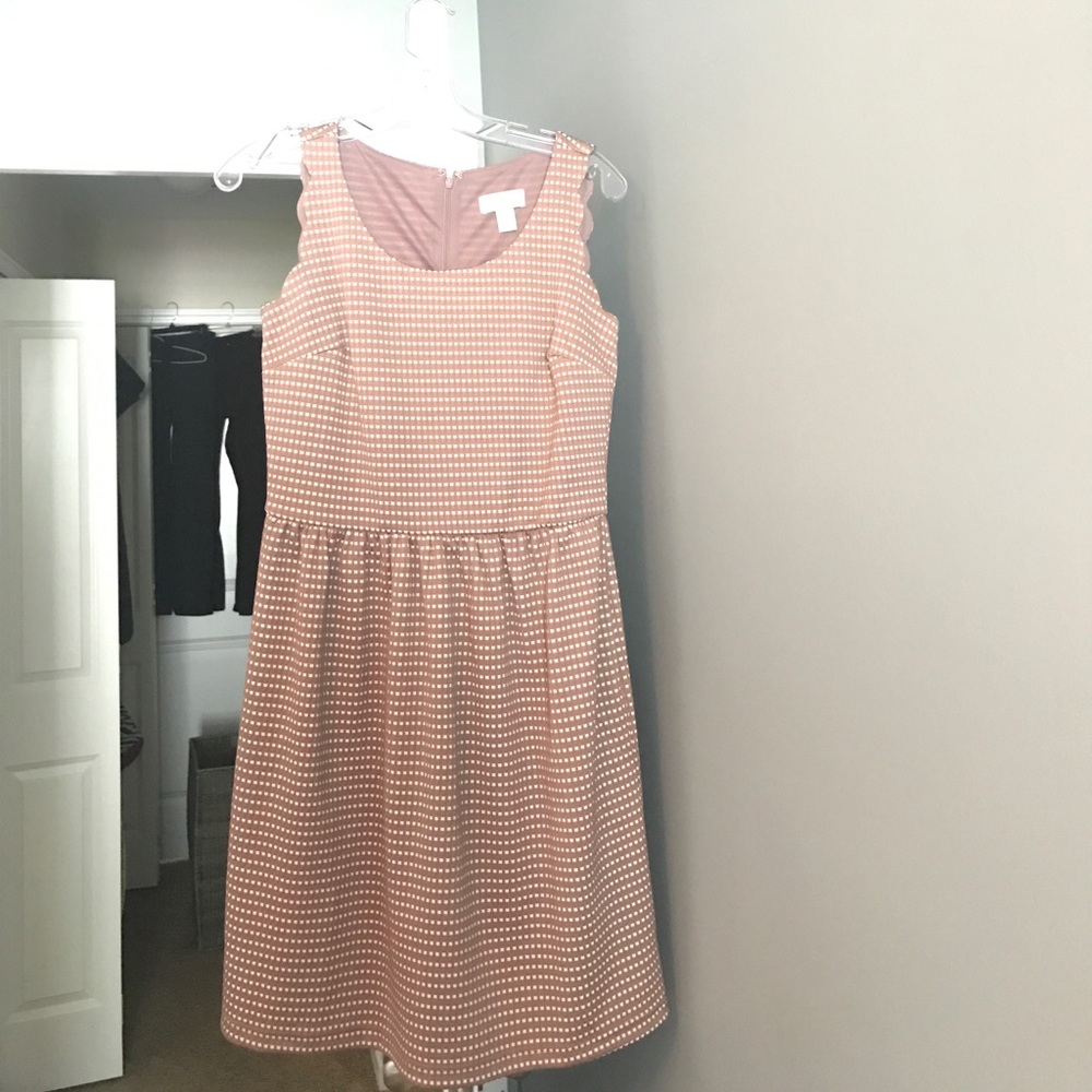 Maeve and light pink pattern dress