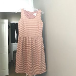 Maeve and light pink pattern dress