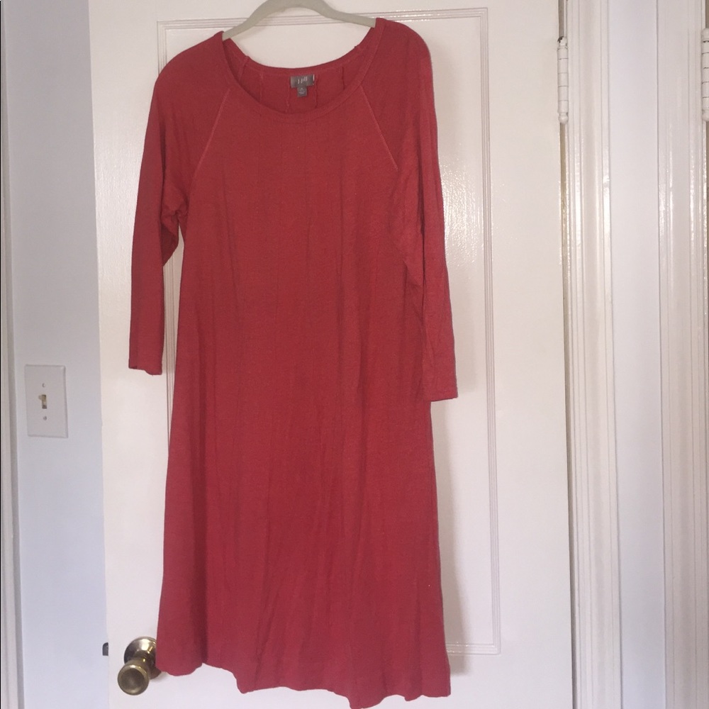JJill knit dress with 3/4 sleeves in petite medium