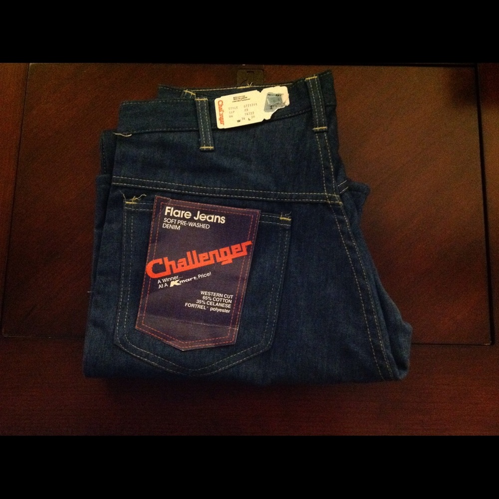 Vintage 1970s Challenger Flare Jeans Western Cut