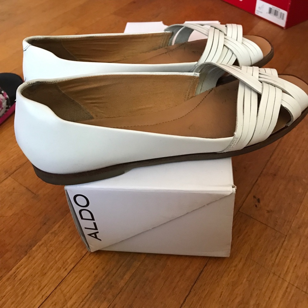 Aldo white flats