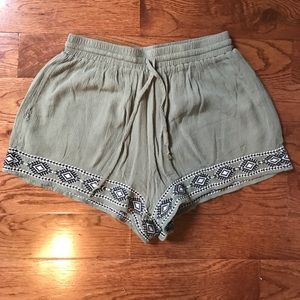 Olive green flowy shorts