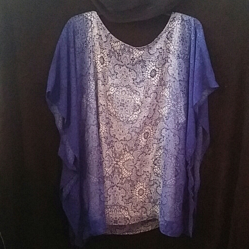 Quintessential Sheer Print Capelet Top - Multi