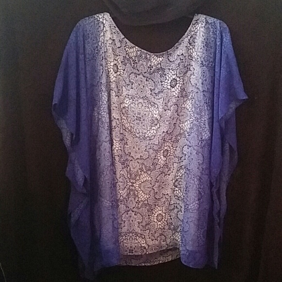 Quintessential Sheer Print Capelet Top - Multi - Picture 1 of 4