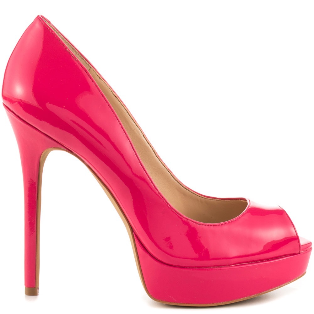 Vince Camuto Patent Leather Peep Toe Heels