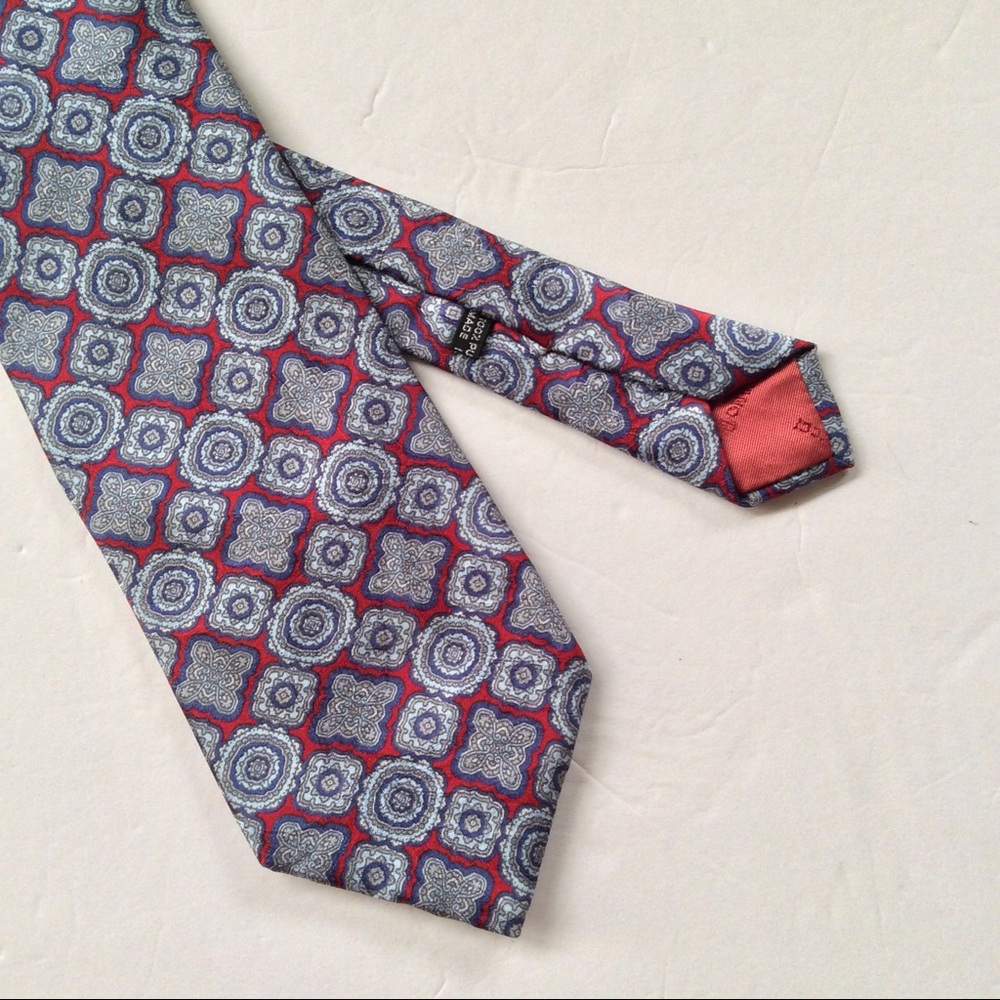 SILK TIE RED AND BLUE ITALIAN MADE