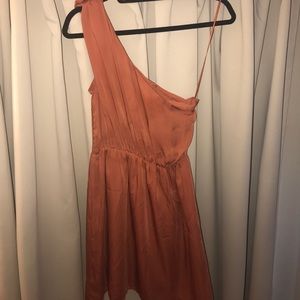 One Shoulder Orange Party Dress