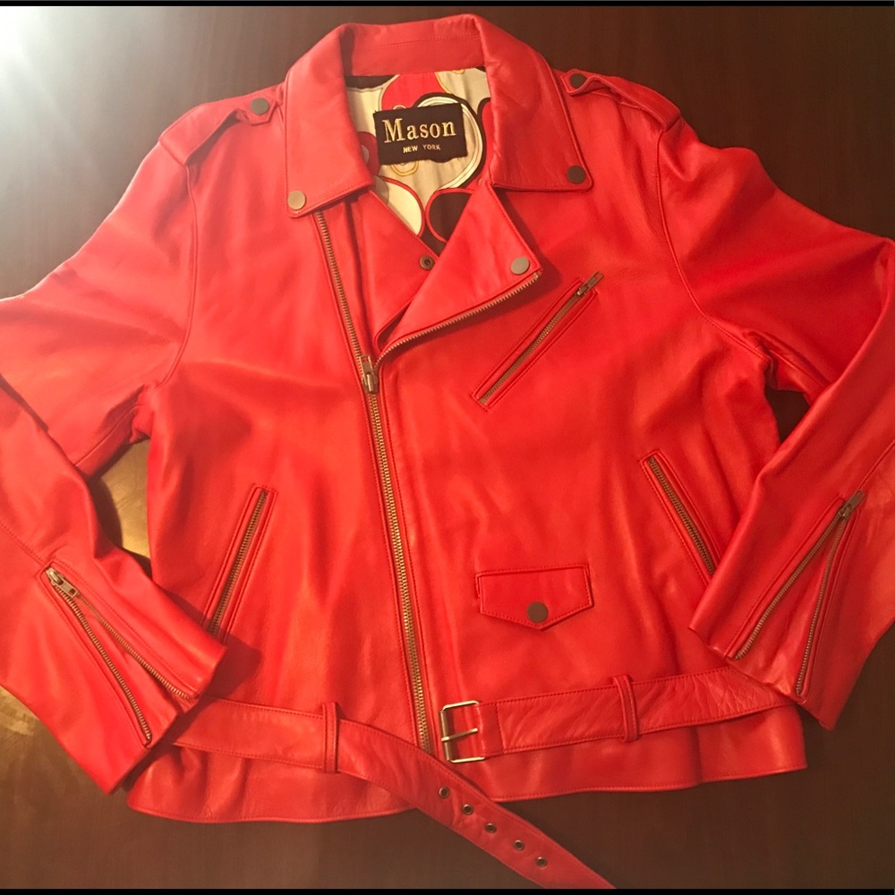 Moto leather biker jacket