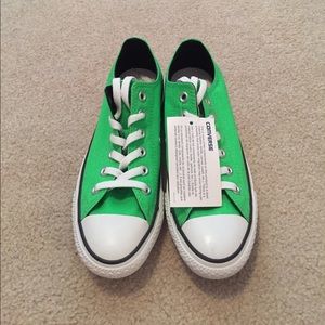 Brand New Green Colorful Converse Shoes, Size 8
