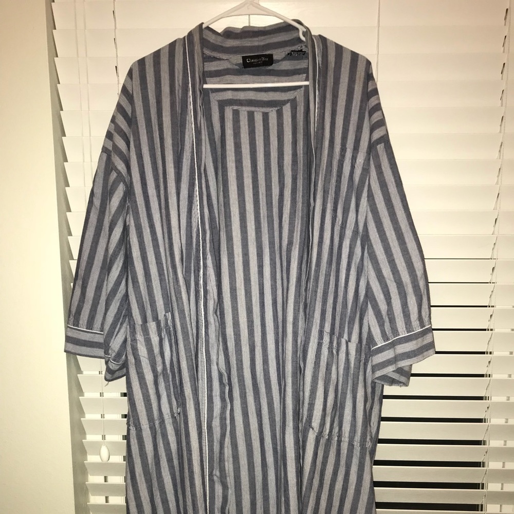 Striped Christian Dior Robe. Bath Robe.