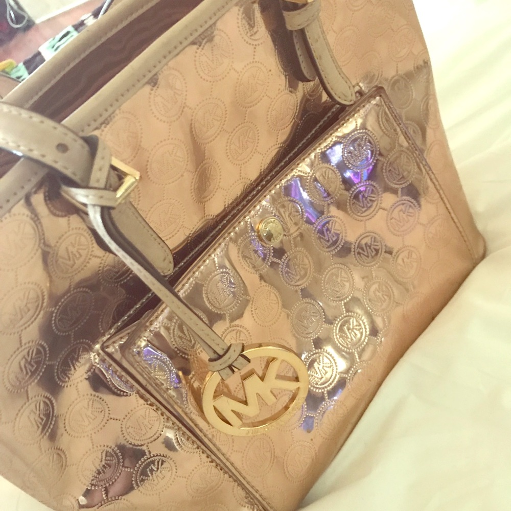 Rose gold Michael Kors tote