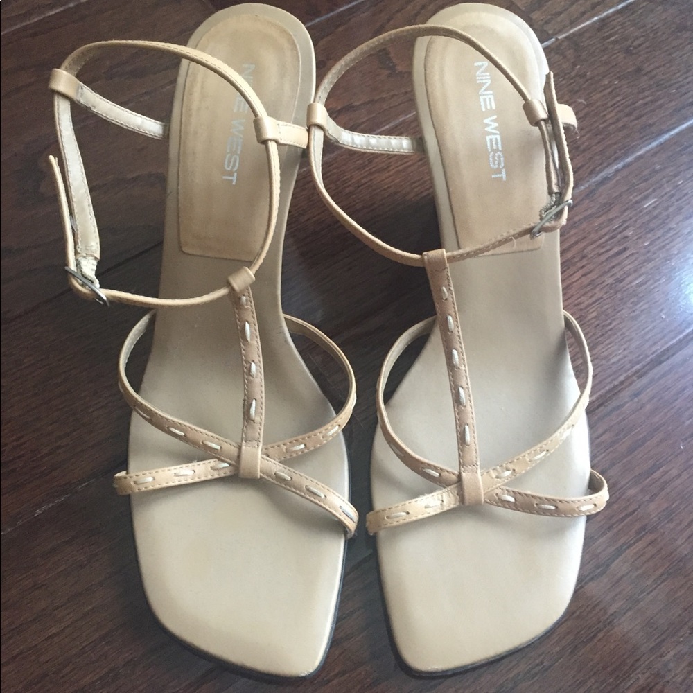 Nine West Tan Strapped Sandals