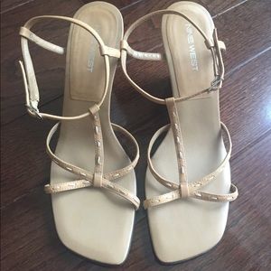 Nine West Tan Strapped Sandals