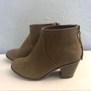 Faux suede tan booties!