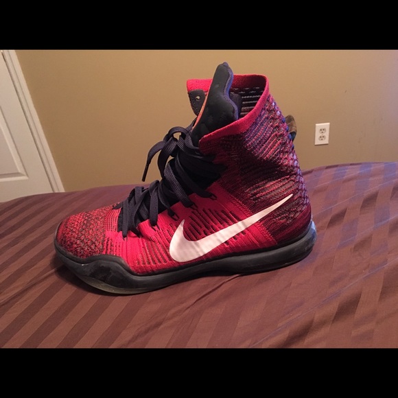 Red and navy blue high top kobes - Picture 1 of 5