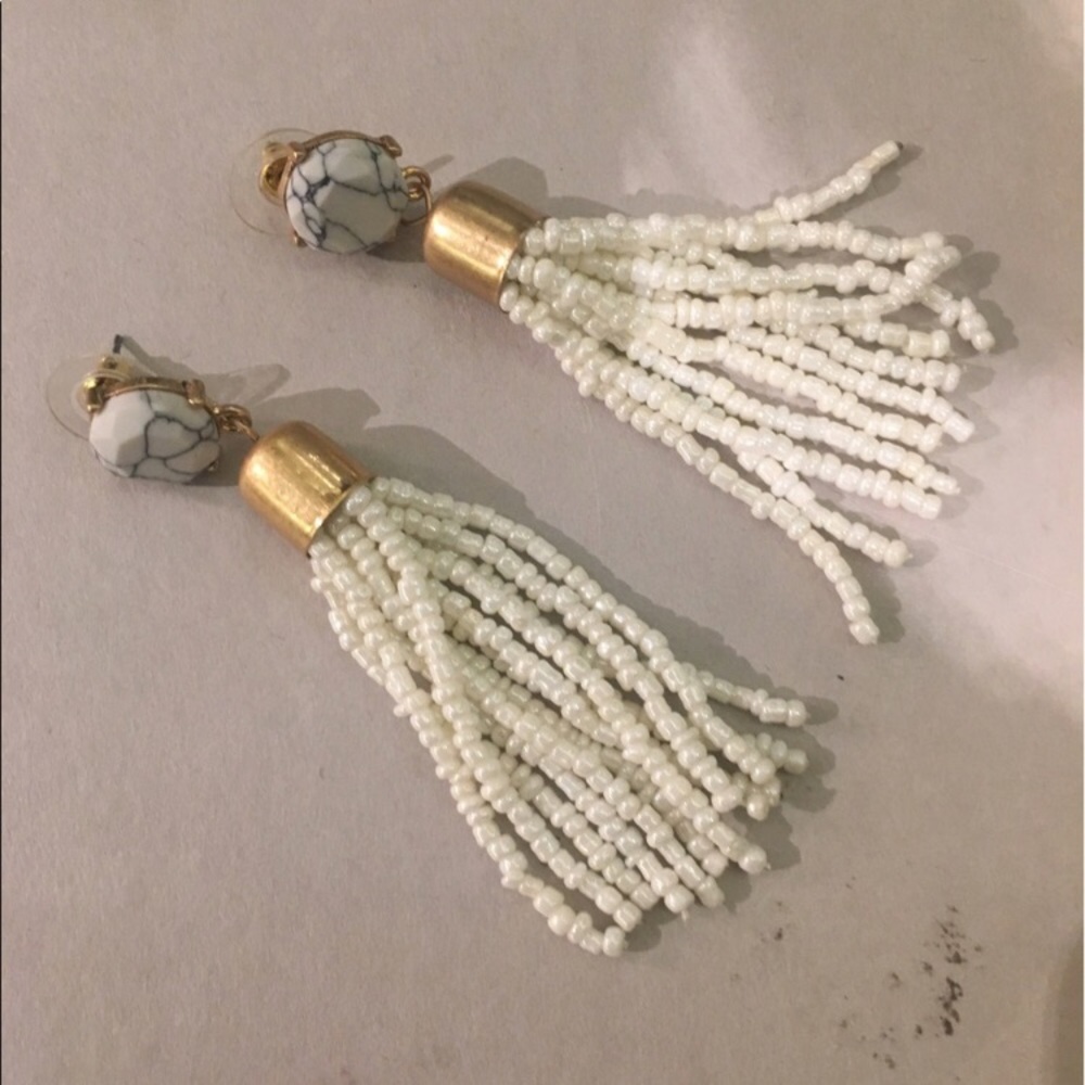 white tassel earrings CLEARNCED