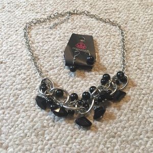 Black chunky necklace and earrings