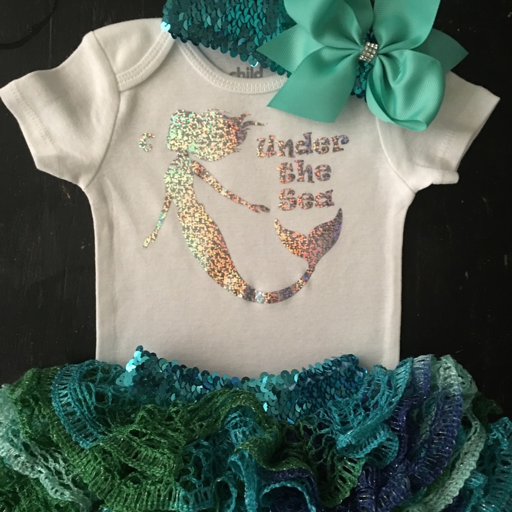 Newborn / Infant Ruffle Tutu Set Under the Sea