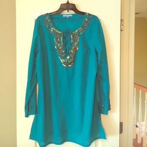 Antonio Melani teal top with sequins