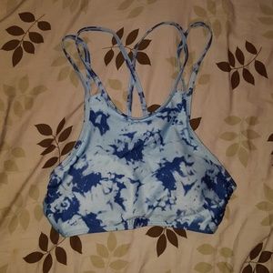 Cute Blue Tie Dye Bikini Top