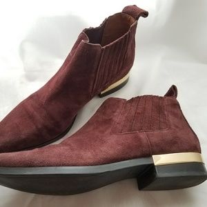 Zara Burgandy Suede Boots EU 39